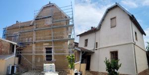 Ravalement et rénovation de façades à Lyon et Villefranche, ouest lyonnais. Façadiers et maçonnerie neuf et ancien, fausses pierres.