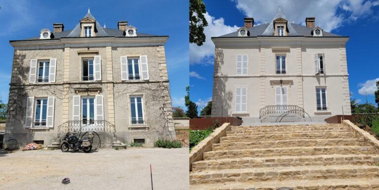 Ravalement et rénovation de façades à Lyon et Villefranche, ouest lyonnais. Façadiers et maçonnerie neuf et ancien, fausses pierres.